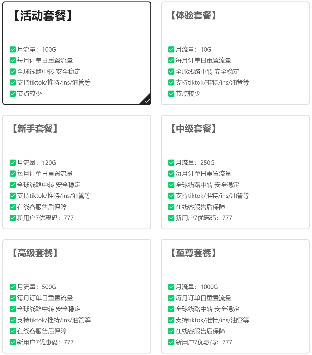 这是一张悠悠加速的价格详情图片